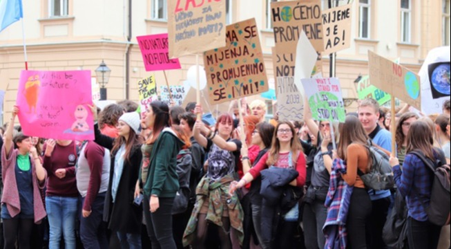 students strike for climate