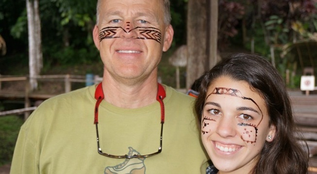 bryan hansel and haley hansel with Achuar face paint